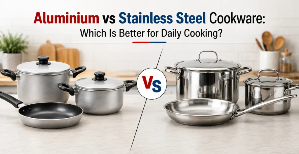 Aluminium vs stainless steel cookware comparison for daily cooking