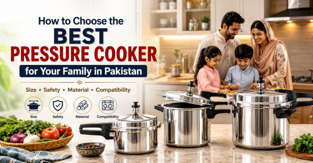 Best pressure cooker for family in Pakistan with different cooker sizes and safety features